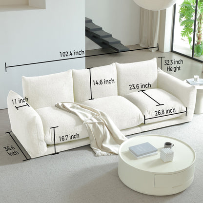 Modern Modular Cloud Sectional Couch Lambswool Fabric Chaise Oversized Sofa