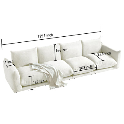 Modern Modular Cloud Sectional Couch Lambswool Fabric Chaise Oversized Sofa