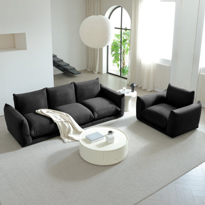 Modern Modular Cloud Sectional Couch Lambswool Fabric Chaise Oversized Sofa
