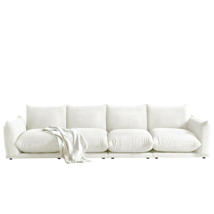 Modern Modular Cloud Sectional Couch Lambswool Fabric Chaise Oversized Sofa