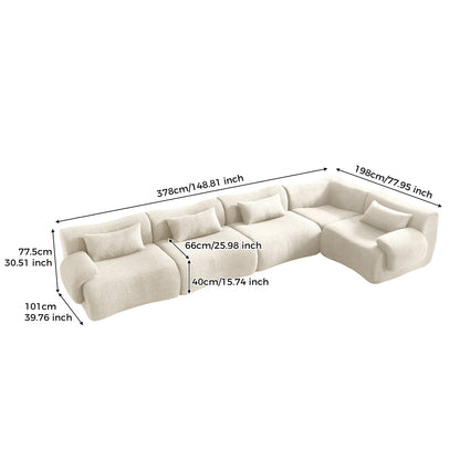 Modern Teddy Velvet Upholstered Sectional Sofa Modular Sofa