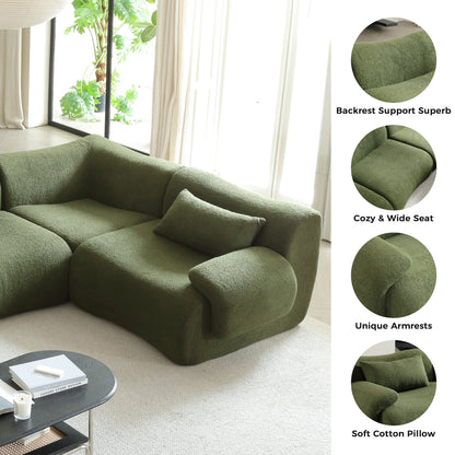 Modern Teddy Velvet Upholstered Sectional Sofa Modular Sofa