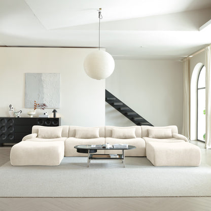 Modern Teddy Velvet Upholstered Sectional Sofa Modular Sofa