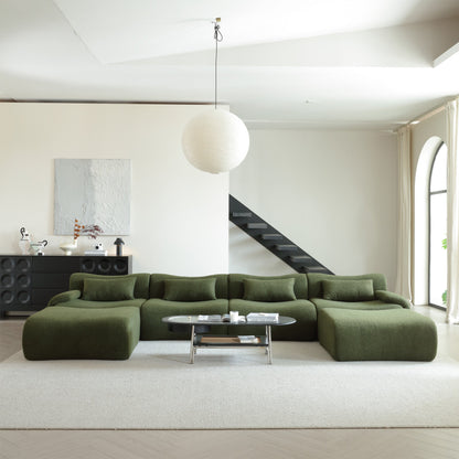 Modern Teddy Velvet Upholstered Sectional Sofa Modular Sofa