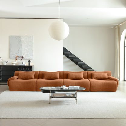 Modern Teddy Velvet Upholstered Sectional Sofa Modular Sofa