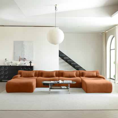 Modern Teddy Velvet Upholstered Sectional Sofa Modular Sofa