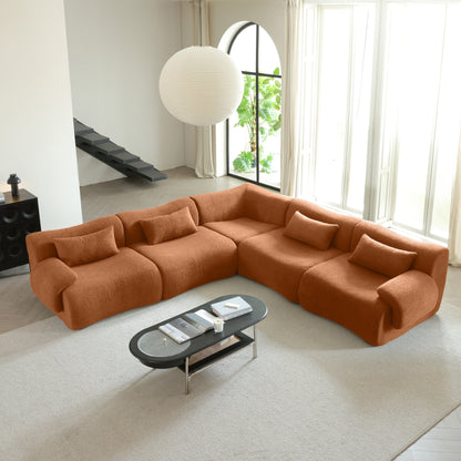 Modern Teddy Velvet Upholstered Sectional Sofa Modular Sofa