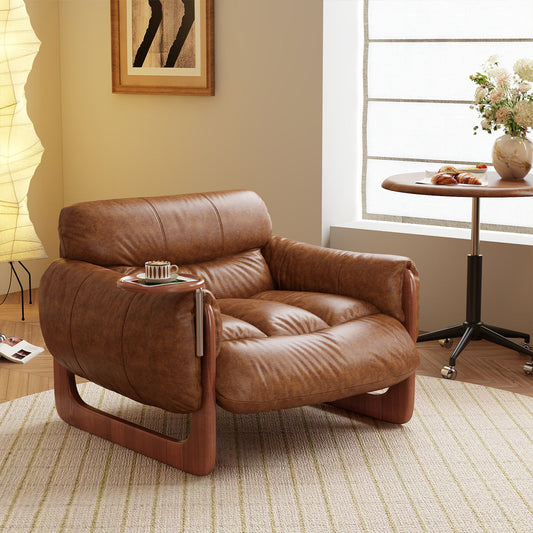 Single Leather Leisure Sofa with Black & Brown Options