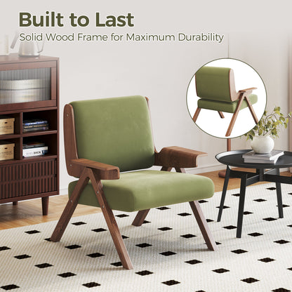 Upholstered Velvet Leisure Chair with Armrest