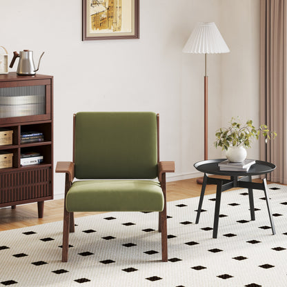 Upholstered Velvet Leisure Chair with Armrest