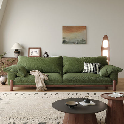 Wooden Three-Seater Sofa with Armrests – Oversized Comfort and Style